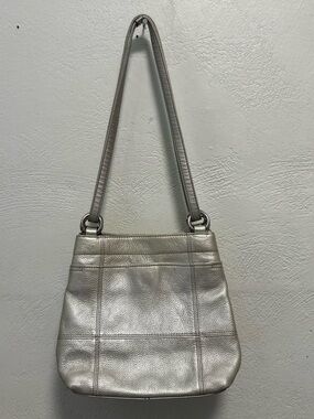 Classic Tiganello Silver Leather Shoulder Bag - Women's Purse